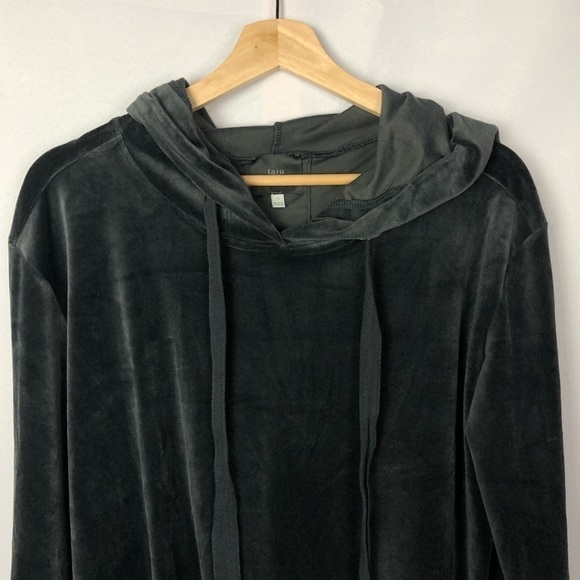 Boutique LaJu Los Angeles Gray Velour Track Suit Pullover Hoodie S - Picture 3 of 10